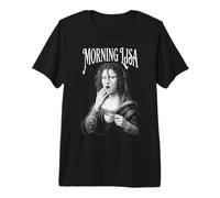 Stanco Monna Lisa Mattina caffè Divertente Leonardo da Vinci Maglietta Premium