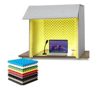 Stand acustico pieghevole per la doppiaggio, 360 Rumore che riduce il pannello di schiuma con l'assorbimento del suono, lo scudo portatile dello studio per la registrazione dell'ufficio di casa, giall