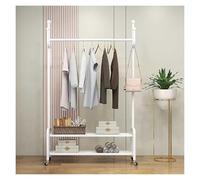 Stand Appendiabiti A 2 Livelli, Piccolo Appendiabiti Multiuso Con Ruote, Appendino Con 4 Ganci, Porta Abiti Da Camera, Per Camera Da Letto, Soggiorno, Ingresso(White,120x175x40cm)