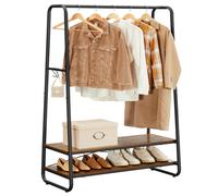 Stand Appendiabiti Appendiabiti da Terra con 2 Ripiani 6 Ganci Laterali a S