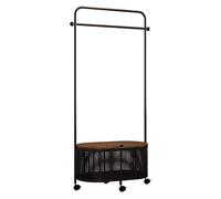Stand Appendiabiti con Rotelle, Portabiti per Carico Pesante, Attaccapanni con Cestino Integrato, Porta Abiti da Camera in Metallo Resistente 60/80 * 30 * 170cm(Black Flat head,60cm/23.6in)