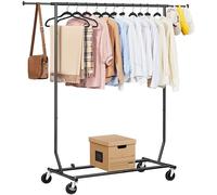 Stand Appendiabiti con Ruote da Terra Estensibile 130-190 cm Altezza Regolabile