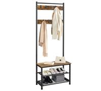 Stand Appendiabiti da Ingresso Attaccapanni con Scarpiera a 3 Ripiani da Terra