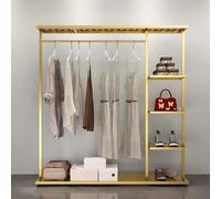 Stand Appendiabiti da Terra Attaccapanni con Ripiani Appendino Porta Abiti Resistente, Metallico, Multifunzionalecon Ripiano Scarpe per Vestiti,Cappelli,Borse e Scatola per Scarpe(150*25*160cm/59.1*9.