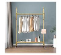 Stand Appendiabiti Da Terra, Attaccapanni Con Ruote, Appendiabiti In Metallo, Porta Abiti Da Camera Con Ruote, Stender Appendiabiti Per Negozi In Ferro(Gold,100x172x40cm)