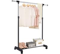 Stand APPENDIABITI DA TERRA con Ruote 1-2 BARRE ESTENSIBILE PORTAABITI ACCIAIO