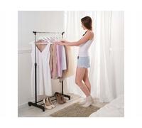 STAND APPENDIABITI DOPPIO CON RUOTE DA TERRA ATTACCAPANNI VESTITI NEGOZIO CASA