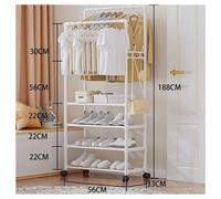 STAND APPENDIABITI DOPPIO CON RUOTE DA TERRA PER ABITI SCARPE SALVASPAZIO BIANCO