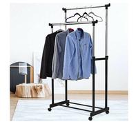 STAND APPENDIABITI DOPPIO CON RUOTE STENDER REGOLABILE IN ALTEZZA 80X40X160 CM