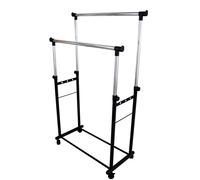 Stand appendiabiti doppio in acciaio con altezza regolabile 90/160 cm