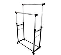 Stand appendiabiti doppio in acciaio con altezza regolabile 90/160 cm