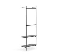 Stand appendiabiti Galatia in melamina e metallo con finitura verniciata nera 60 x 162 cm