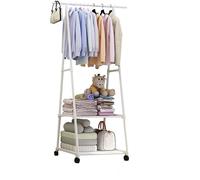 Stand Appendiabiti in metallo per abiti con ruote 2 ripiani espositore rack