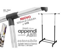 Stand Appendiabiti NEW Allungabile Telescopico VITE Singolo Ruote 170100-12584