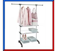 STAND APPENDIABITI ORGANIZER GUARDAROBA VESTITI SCARPE CON RUOTE RIPIANI DA CASA