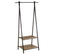 Stand Appendiabiti per Camera Da Letto in Legno MDF e Metallo Nero 55x45x150cm