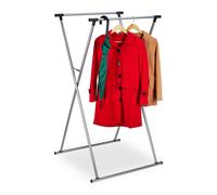 Stand appendiabiti Porta abiti pieghevole Stendino per vestiti 2 aste Argento