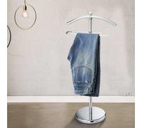 Stand Appendiabiti Servomuto da Pavimento in Acciaio Cromato Altezza 119 cm