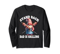 Stand Back Dad Is Grilling Funny Saying for Men Grill GNOME Maglia a Manica