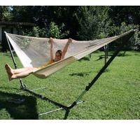 Stand Cuba Gigante in acciaio con amaca a rete messicana naturale 3 persone wit