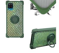 Stand Custodia per Samsung Galaxy A12 Nacho 2021 S127DL Sm-A127m A127f Custodia Case Cover Backplane per PC + Cornice morbida in silicone [Anello in metallo 360°, supporto magnetico per auto] TZZH-LV