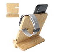 Stand Da Caricabatterie Wireless In Legno - Stazione Di Ricarica Wireless | Station Per Docking Di Ricarica | Base Caricatore In Legno Da 15w Veloce | Dock Portatile Per Auricolari Da Toeletta Da Toel