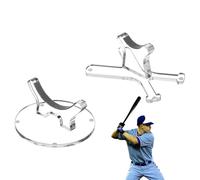 Stand da mazza da baseball - rack per display a doppia asta | Porta acrilica trasparente per bastoncini da 8 pollici, organizzatore di mazze da softball per attrezzature da pratica, arredamento del ta