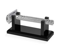 Stand da rasoio | Base di sicurezza da 4 pollici con base non slip | Supporto per rasoio con doccia compatta (trasparente nero) | Organizzatore del bagno di Papa Travel