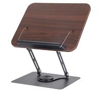 Stand del libro per la lettura Porta del libro pieghevole regolabile con basi a rotazione a 360 ° per i laptop per le ricette dei tablet del di cucina