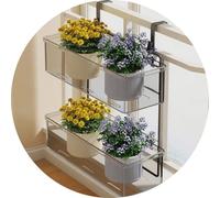 stand di fiori Ringhiera Per Balcone Con Fioriera Mensola Per Fioriere Da Appendere Al Davanzale Della Finestra Fioriera Semplice Da Appendere Alla Finestra Di Sicurezza Domestica(Black,36*15*53cm)