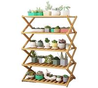 Stand di Piante, Supporto per piante pieghevole per interni ed esterni - Supporto per piante in bambù a 5 livelli per più piante - Supporto per piante, mensola espositiva per soggiorno, patio, balcone