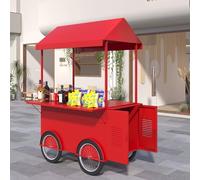 Stand Di Vendita Al Dettaglio, Chioschi Mobili E Carretti Da Mercato Con Ruote,Ideali For Mercati Di Strada,Mercati Contadini,Spiagge E Fiere Dell'artigianato(Red,135x85cm/53.2x33.5in)