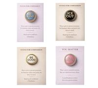 Stand for Compassion - Spille "Be Good" e "Ice Out" - Spille da bavero in metallo per giacche, cappelli, zaini, supporta gentilezza e salute mentale positiva, regalo ispiratore per gli amici, 2.25