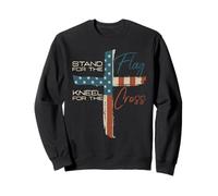 Stand For The Flag Kneel For The Cross American 4 luglio Felpa