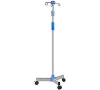 Stand IV Stand al palo IV altezza portatile Restro per infusione in acciaio inossidabile regolabile, supporto per sacchetto IV 4 gancio 3 caster per ospedale e clinica, con ruote, costruttivo2323