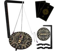 Stand pendolo, pannello pendolo con guida di radolo cristallino, pratica spirituale di legno per la divinazione e la meditazione, facile da assemblare arredamento calmante, scheda
