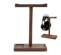 Stand per cuffie - supporto per cuffieper la scrivania | Portdi legno di telefono | Fornisce supporto robusto e durevole | Legnodi nocedi alta qualità | Spazio di archiviazione ad alta capacità s