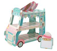 Stand per cupcake, camion gelato di cartone a 3 livelli, decorazioni per il compleanno per bambini per ragazze, supporto per il gelato per ragazzi