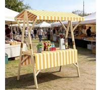 Stand pieghevole di legno della bancarella, distributore portatile all'aperto del fornitore con il baldacchino, scaffale di esposizione versatile per il mercato notturno, fiera dell'artigianato, banca