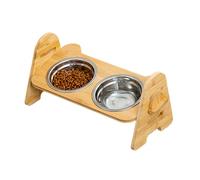 Stand rialzato, non silenzioso, queste ciotole per cani rialzate sono lavorate con superfici lisce e materiale in legno inodore