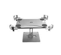 Stand Supporto for tablet con montaggio a parete - Supporto in metallo girevole e regolabile con serratura e pieghevole (uso a parete/desktop)(Silver)