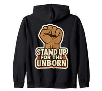 Stand Up for The Unborn PRO-Life Pugno rialzato Retro Vintage Felpa con Cappuccio