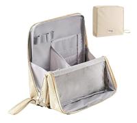 Stand Up Makeup Bag, Multi-Purpose Large Capacity Oxford Cloth Standing Makeup Bag, Portable, Large Capacity, Waterproof With Compartments (Beige,freesize)