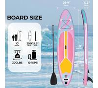 Stand Up Paddle Board Paddleboard gonfiabile ultraleggero con accessori SUP per adulti e giovani di tutti i livelli di abilità single layer white
