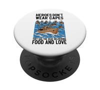 Stand With Heroes Sail barche navi che consegnano cibo e PopSockets PopGrip Adesivo