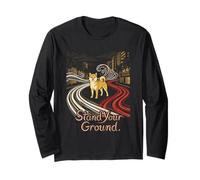 Stand Your Ground Shiba Inu Giapponese - Souvenir di Okinawa Maglia a Manica