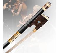 Standard arco di violino 4/4 Dimensioni Violino Violino Arco In Fibra Di Carbonio Cerchio Di Crine Di Cavallo Bianco Occhio Serpentina Rana In Legno Raccordo A Bottone(Gold)