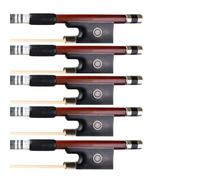 Standard arco di violino 5 Pezzi Professionale 4/4 3/4 1/2 1/4 1/8 Ottagono Legno Di Sandalo Brasiliano Ebano Violino Arco Rana Crine Di Cavallo Bianco Risposta Rapida(4/4)