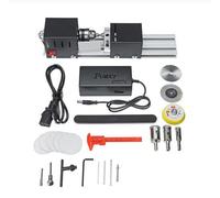 Standard di torni utensili 未处理 Mini Lathe Beads Polisher Machine DIY CNC Machining for Table Woodworking Wood DIY Tool Lathe Standard Set 6 in 1(Svart)