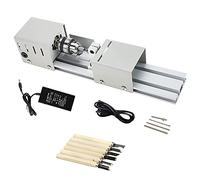 Standard di torni utensili Mini tornio for legno, tornio da tavolo for lavorazione del legno da 96 W, perline, lucidatura, fresatura, rettifica, trapano, set di utensili DC12V-24V